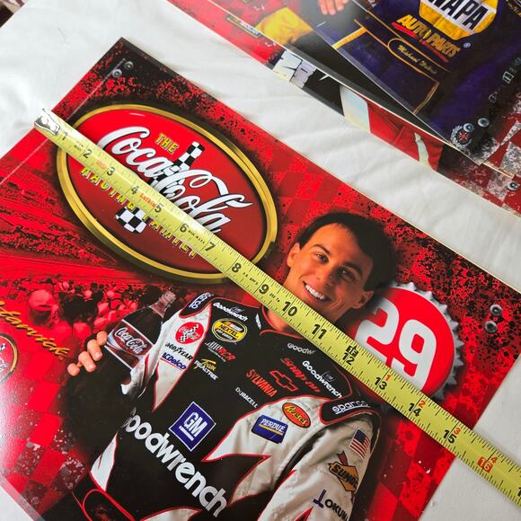 Coca Cola Nascar Racing Vintage 80s EUC placemat set 8 racecar drivers Party - Picture 12 of 13